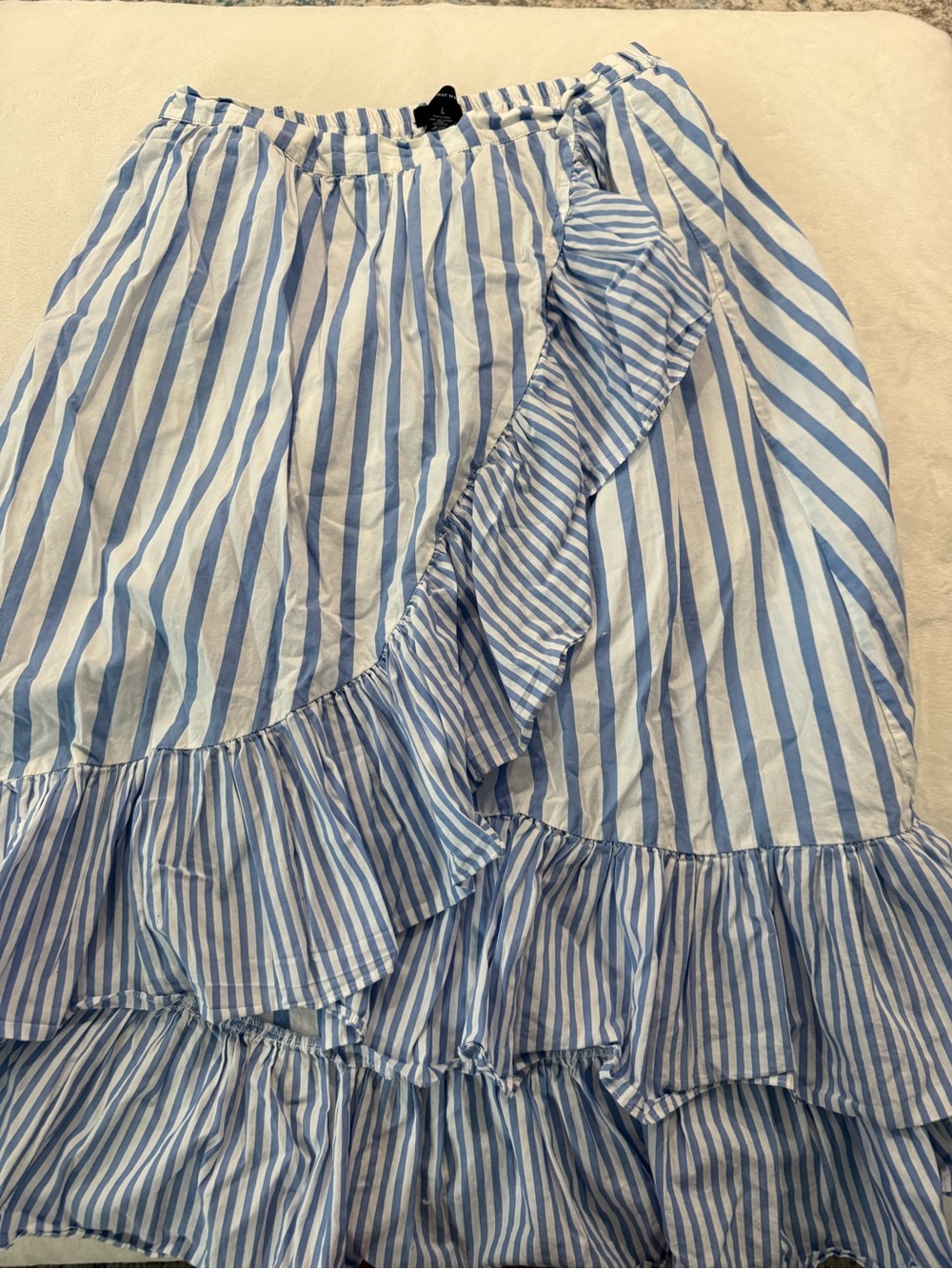 Who What Wear Blue and White Striped Skirt Size Large E01 - Picture 1 of 5